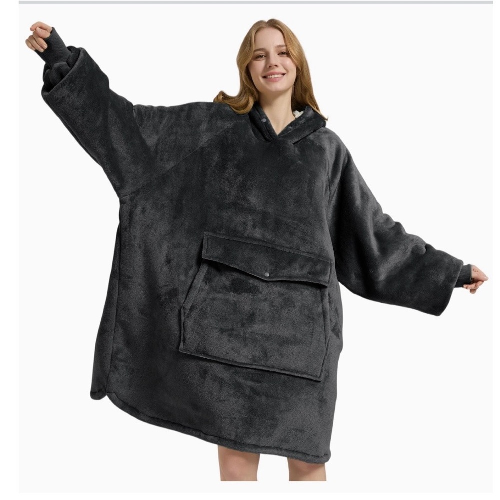 Cozy Oversized Gray Hoodie Blanket